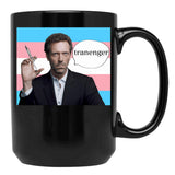 Trans Rights House Black Coffee Mug, Gift Coffee Mug