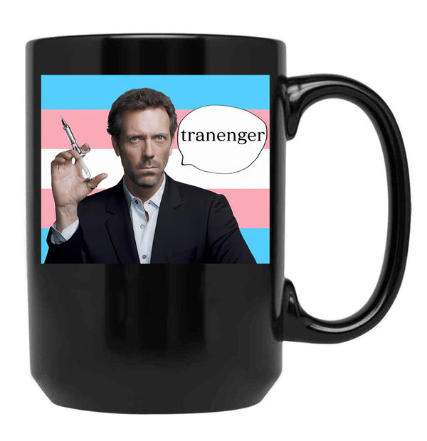 Trans Rights House Black Coffee Mug, Gift Coffee Mug