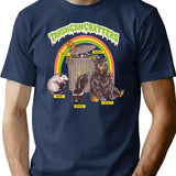 Trash Can Critters T-Shirt for Men & Women, T-Shirts Graphic Tee - Navy