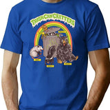 Trash Can Critters T-Shirt for Men & Women, T-Shirts Graphic Tee - Blue