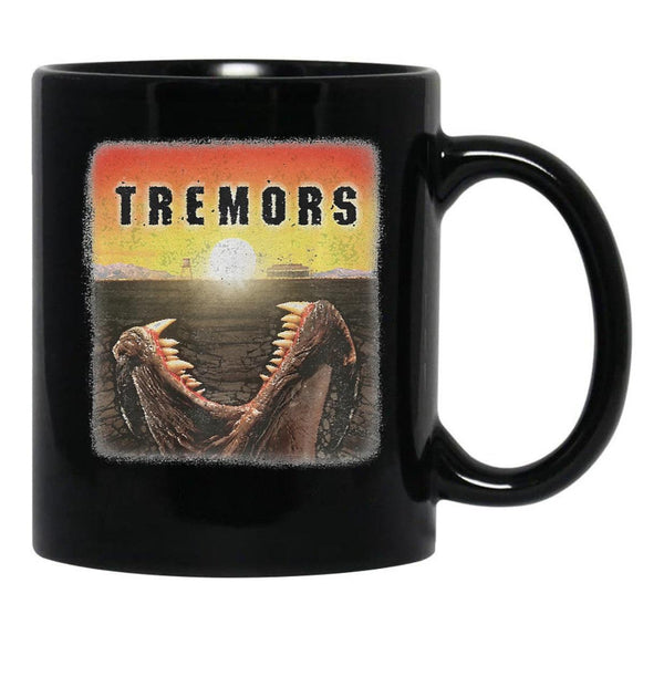 Tremors Distressed Mover Photographic Print Black Coffee Mug, Gift Coffee Mug - Black