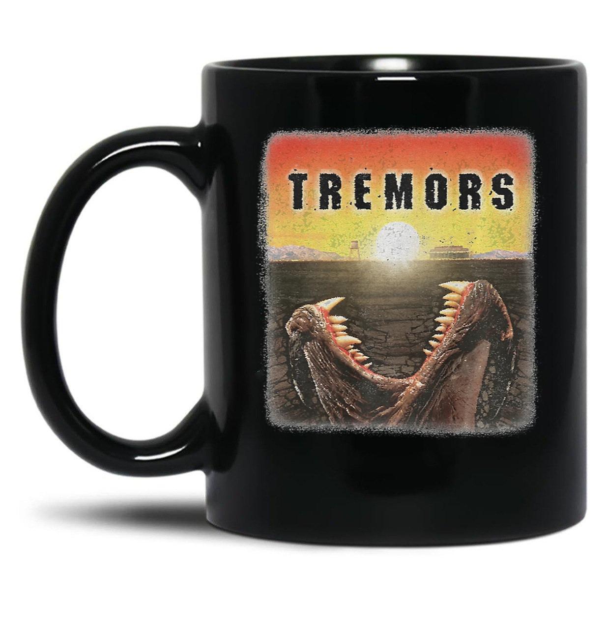 Tremors Distressed Mover Photographic Print Black Coffee Mug, Gift Coffee Mug
