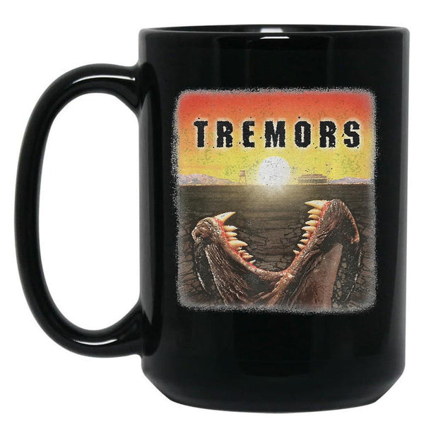Tremors Distressed Mover Photographic Print Black Coffee Mug, Gift Coffee Mug - Black