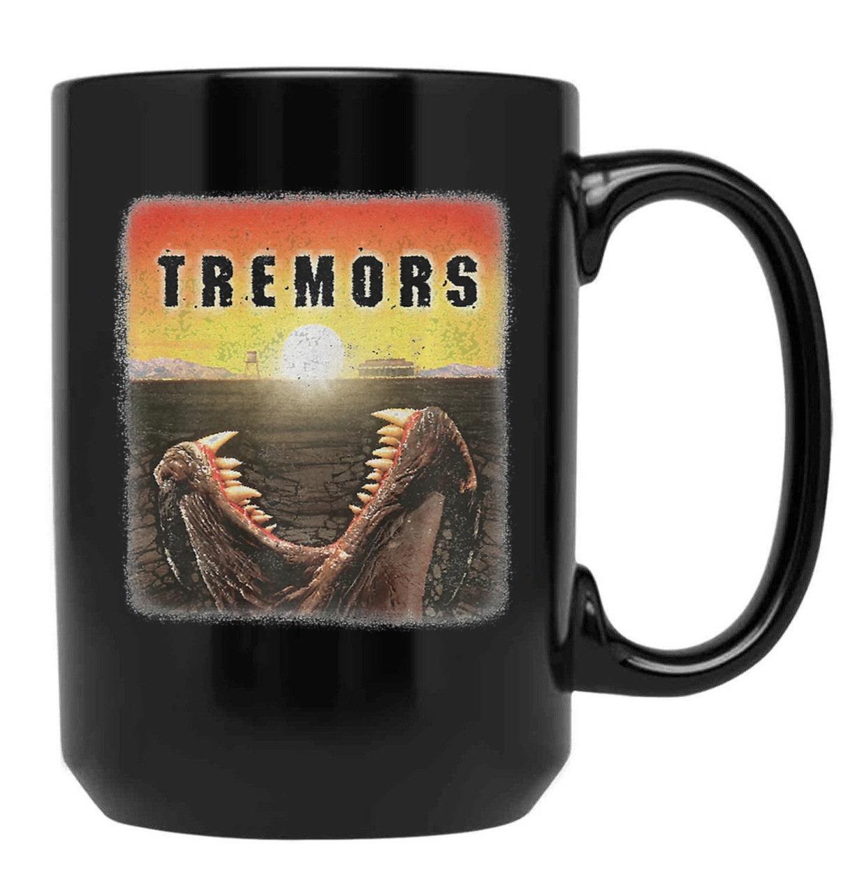 Tremors Distressed Mover Photographic Print Black Coffee Mug, Gift Coffee Mug