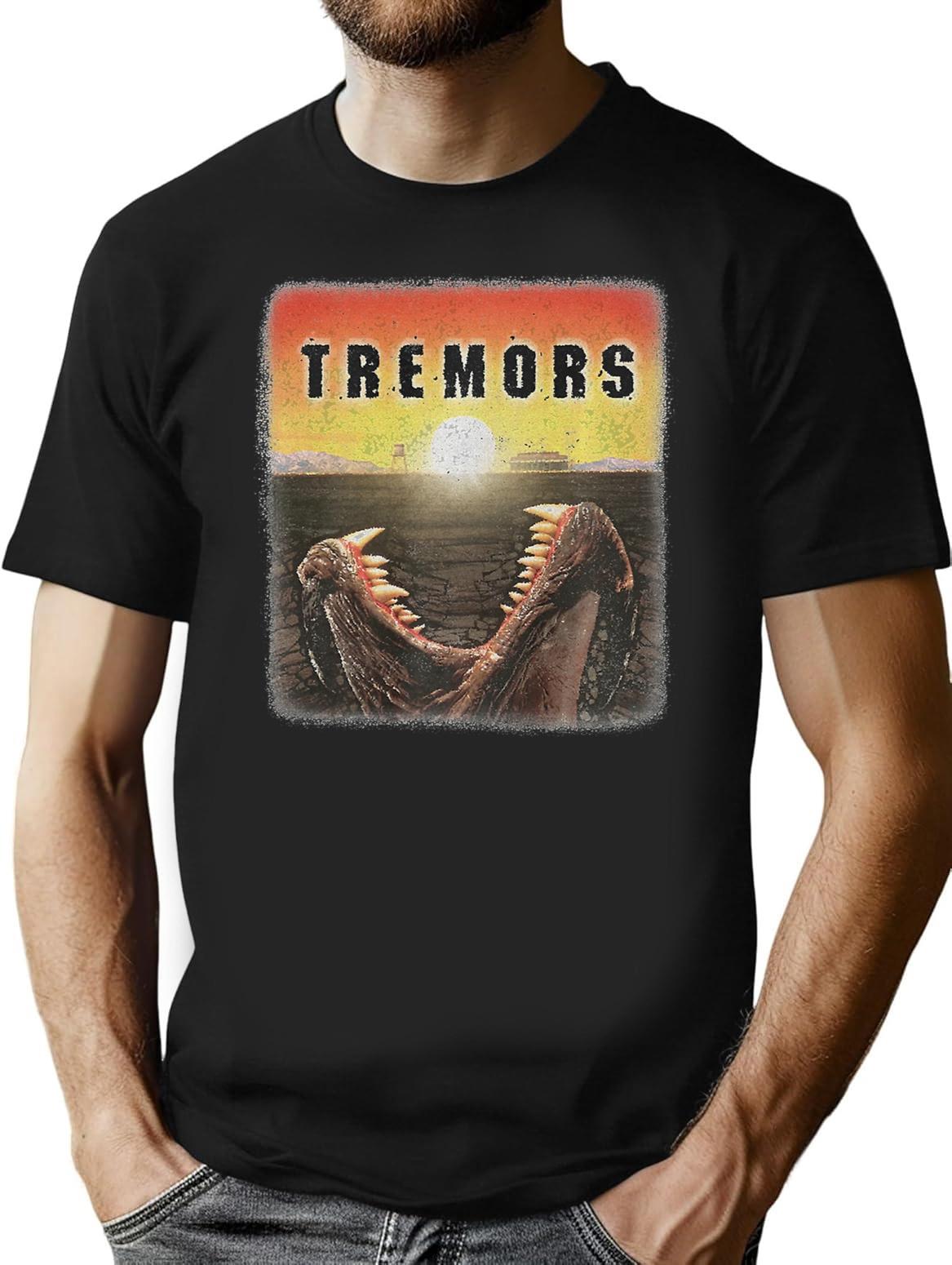 Tremors Distressed Mover Photographic Print Premium Heavyweight Cotton T-Shirt - Black
