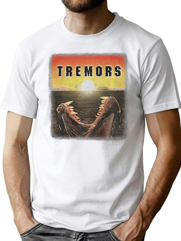 Tremors Distressed Mover Photographic Print Premium Heavyweight Cotton T-Shirt - White