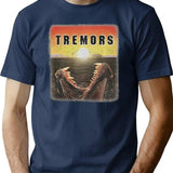 Tremors Distressed Mover Photographic Print Premium Heavyweight Cotton T-Shirt - Navy