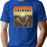 Tremors Distressed Mover Photographic Print Premium Heavyweight Cotton T-Shirt - Blue
