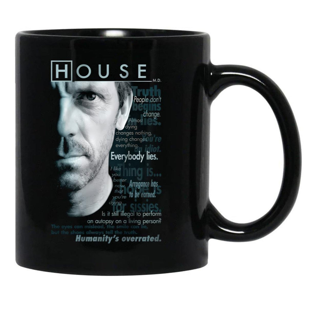 House I Don'T Like Anyone Black Coffee Mug, Gift Coffee Mug - Black