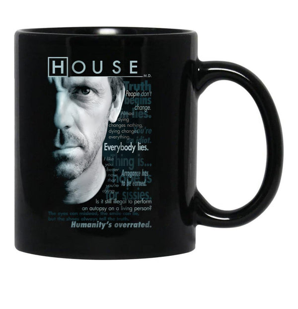 House I Don'T Like Anyone Black Coffee Mug, Gift Coffee Mug - Black
