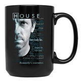 House I Don'T Like Anyone Black Coffee Mug, Gift Coffee Mug