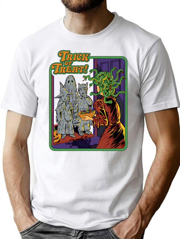 Trick Or Treat T-Shirt for Men & Women, T-Shirts Graphic Tee - White