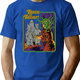 Trick Or Treat T-Shirt for Men & Women, T-Shirts Graphic Tee - Blue