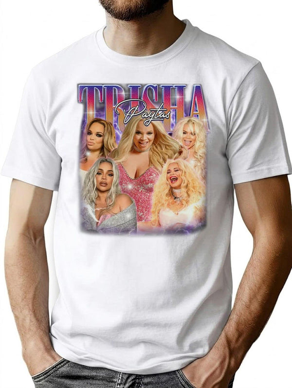 Trisha Paytas Trisha Paytas Shirt Unisex Sweatshirt Back Side Print – Feel The Softness Love The Fit. Premium Heavyweight Cotton T-Shirt - White