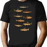 Trout Fishes Of Pennsylvania T-Shirt for Men & Women, T-Shirts Graphic Tee - Black