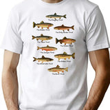 Trout Fishes Of Pennsylvania T-Shirt for Men & Women, T-Shirts Graphic Tee - White