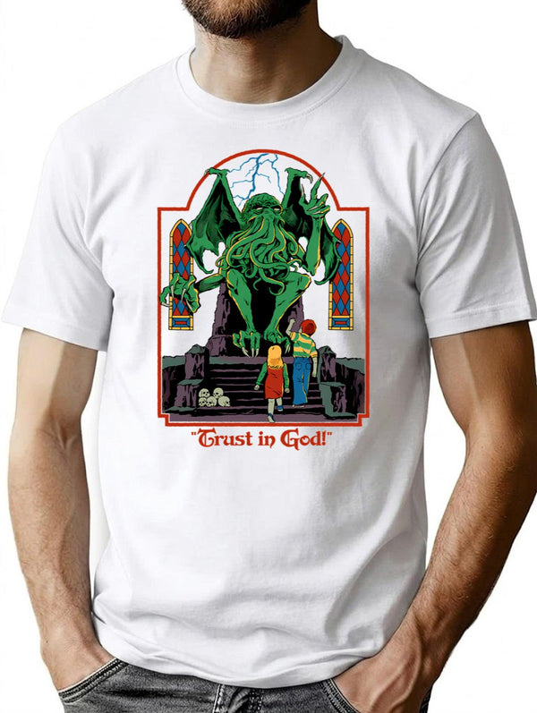 Trust In God T-Shirt for Men & Women, T-Shirts Graphic Tee - White
