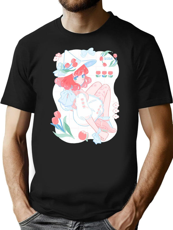 Tulip Witch T-Shirt for Men & Women, T-Shirts Graphic Tee - Black