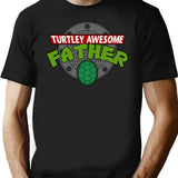 Turtley Awesome Father Awesome Fathers Day Premium Heavyweight Cotton T-Shirt - Black