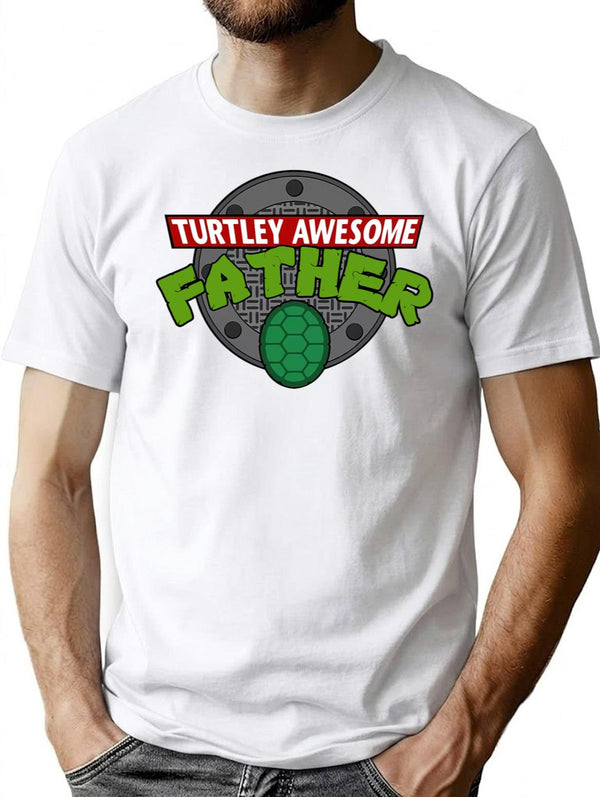 Turtley Awesome Father Awesome Fathers Day Premium Heavyweight Cotton T-Shirt - White