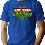 Turtley Awesome Father Awesome Fathers Day Premium Heavyweight Cotton T-Shirt - Blue