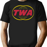Twa Trans World Airlines T-Shirt for Men & Women, T-Shirts Graphic Tee - Black