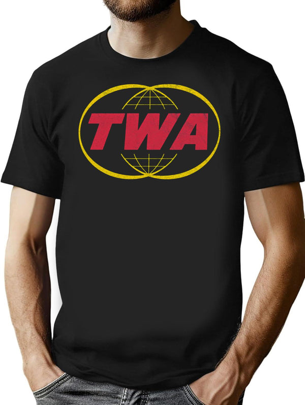 Twa Trans World Airlines T-Shirt for Men & Women, T-Shirts Graphic Tee - Black