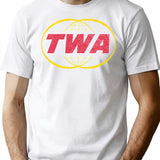 Twa Trans World Airlines T-Shirt for Men & Women, T-Shirts Graphic Tee - White