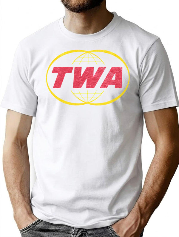 Twa Trans World Airlines T-Shirt for Men & Women, T-Shirts Graphic Tee - White