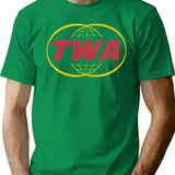 Twa Trans World Airlines T-Shirt for Men & Women, T-Shirts Graphic Tee - Green