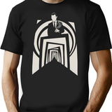 Twilight Zone Tunnel White T-Shirt for Men & Women, T-Shirts Graphic Tee - Black