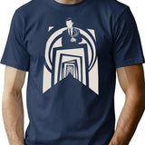 Twilight Zone Tunnel White T-Shirt for Men & Women, T-Shirts Graphic Tee - Navy