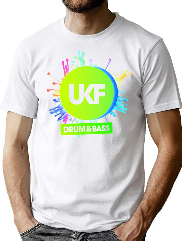 Ukf-Drum And Bass - Mens T Shirts Graphic Vintage Classic T-Shirt T-Shirt for Men & Women, T-Shirts Graphic Tee - White