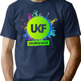 Ukf-Drum And Bass - Mens T Shirts Graphic Vintage Classic T-Shirt T-Shirt for Men & Women, T-Shirts Graphic Tee - Navy