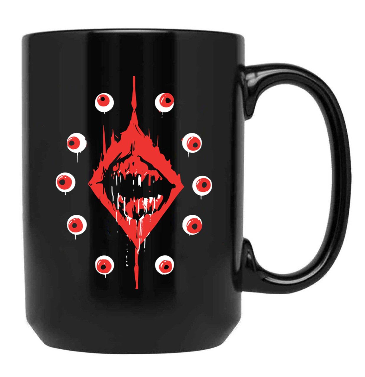 Ultrakill Eyeballs Black Coffee Mug, Gift Coffee Mug