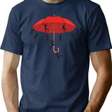 Umbrella Mayhem T-Shirt for Men & Women, T-Shirts Graphic Tee - Navy