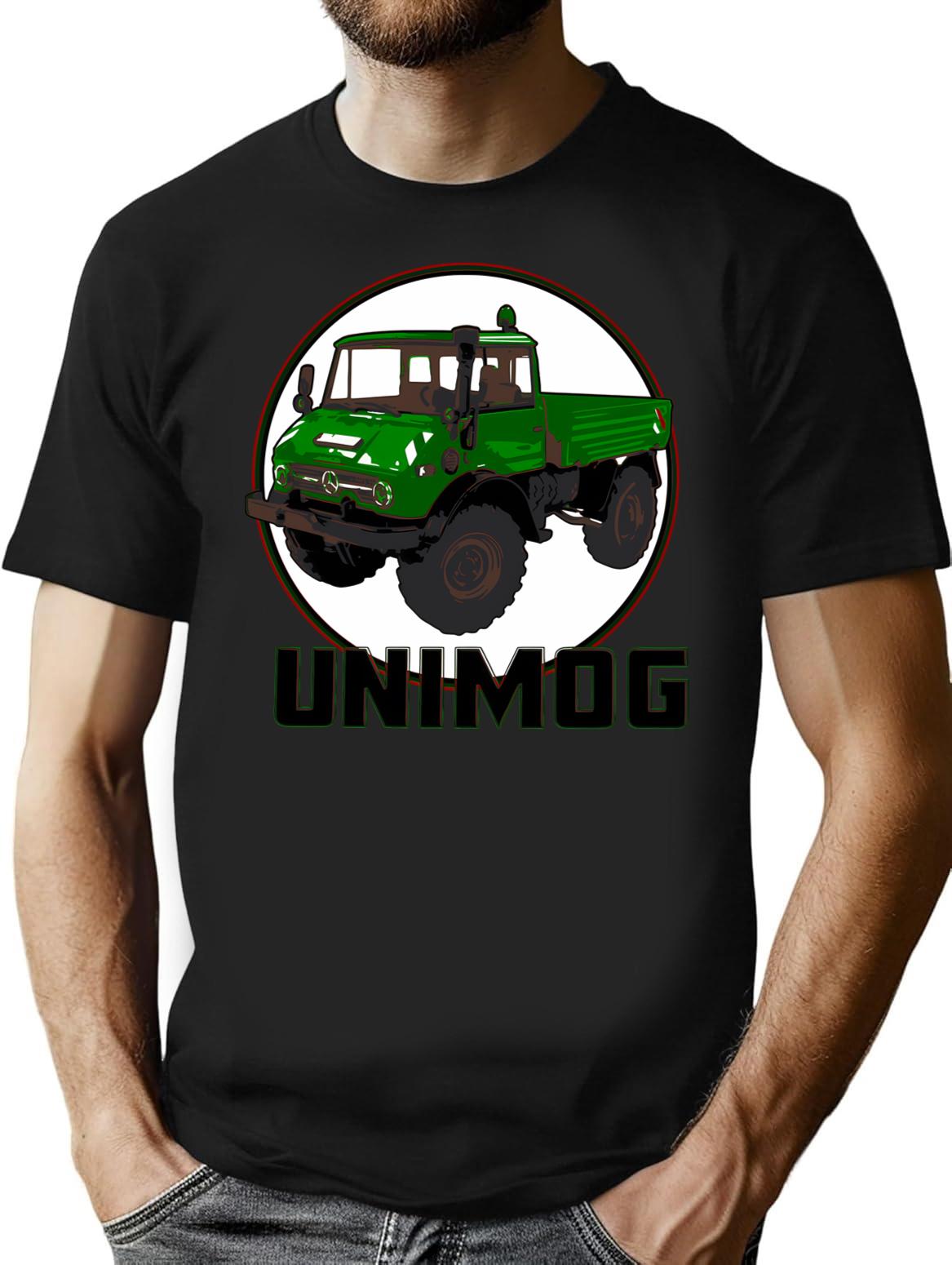 Unimog Green T-Shirt for Men & Women, T-Shirts Graphic Tee - Black