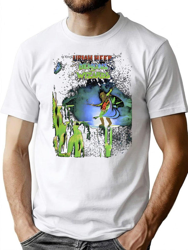 Uriah Heep News Band T-Shirt for Men & Women, T-Shirts Graphic Tee - White