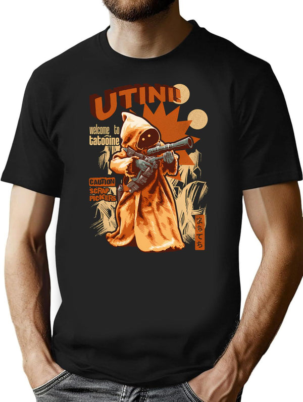 Utini Jawa Scrap Pickers T-Shirt for Men & Women, T-Shirts Graphic Tee - Black