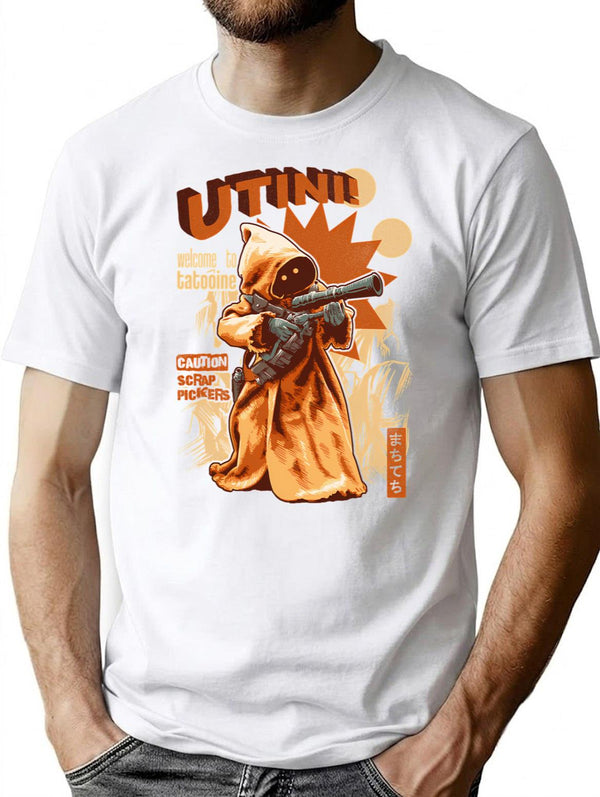 Utini Jawa Scrap Pickers T-Shirt for Men & Women, T-Shirts Graphic Tee - White