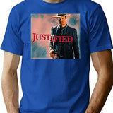 Vabeve Justified Raylan Givens Graphic Design Premium Heavyweight Cotton T-Shirt - Blue