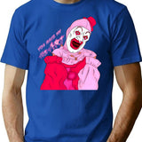 Valentines Terrifier Art The Clown T-Shirt for Men & Women, T-Shirts Graphic Tee - Blue