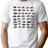 Various Ww2 Tanks T-Shirt for Men & Women, T-Shirts Graphic Tee - White