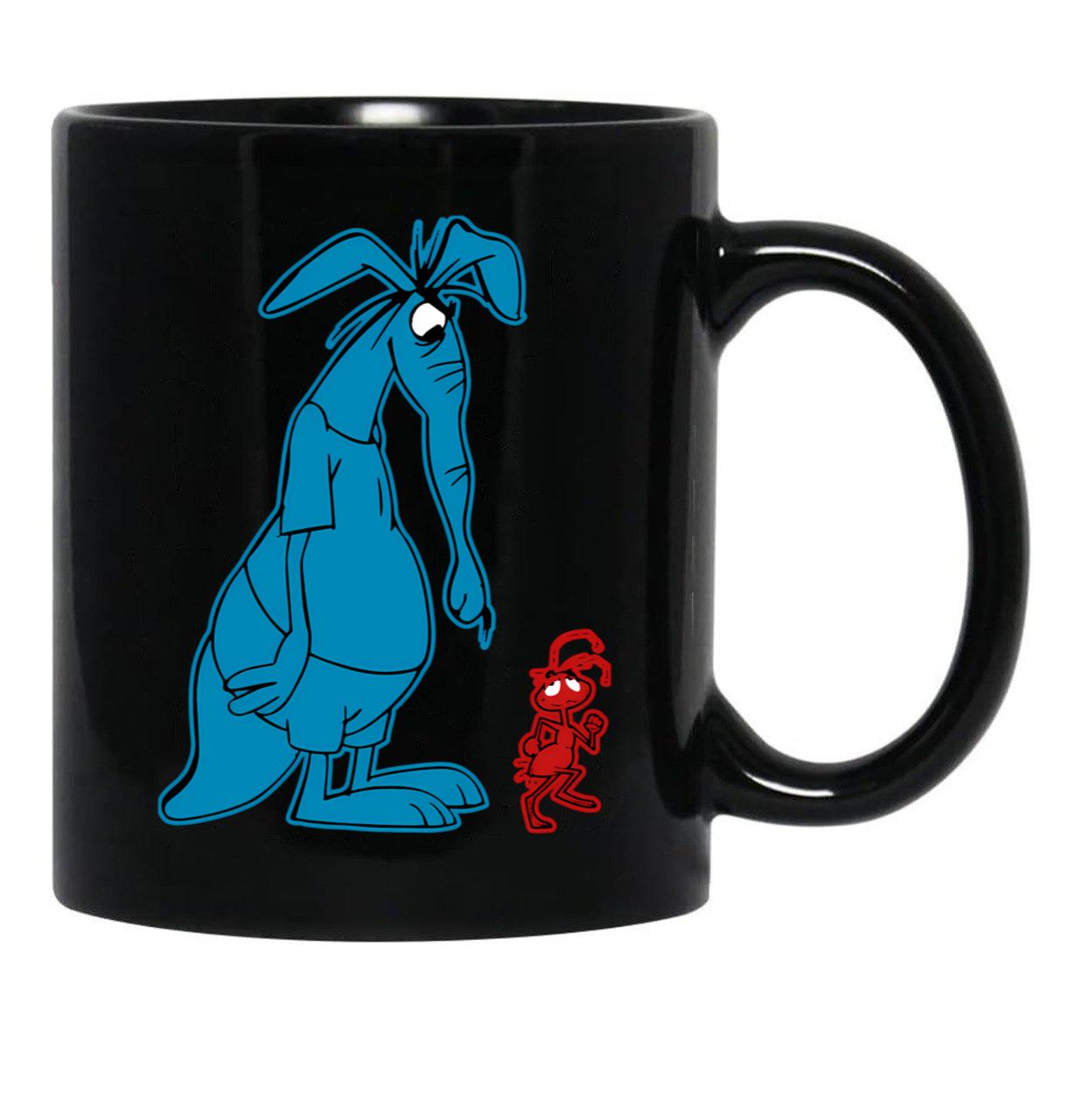 Vatadi Ant and Aardvark Black Coffee Mug, Gift Coffee Mug - Black