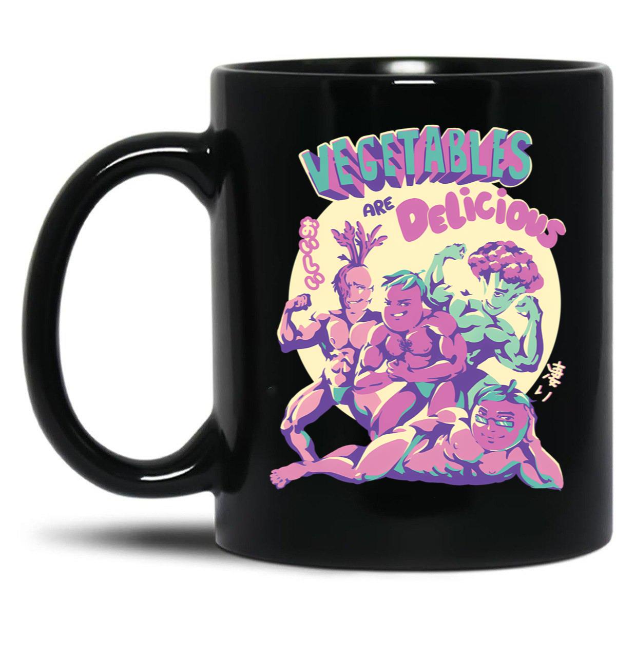 Vegetables Are Delicious Black Coffee Mug, Gift Coffee Mug