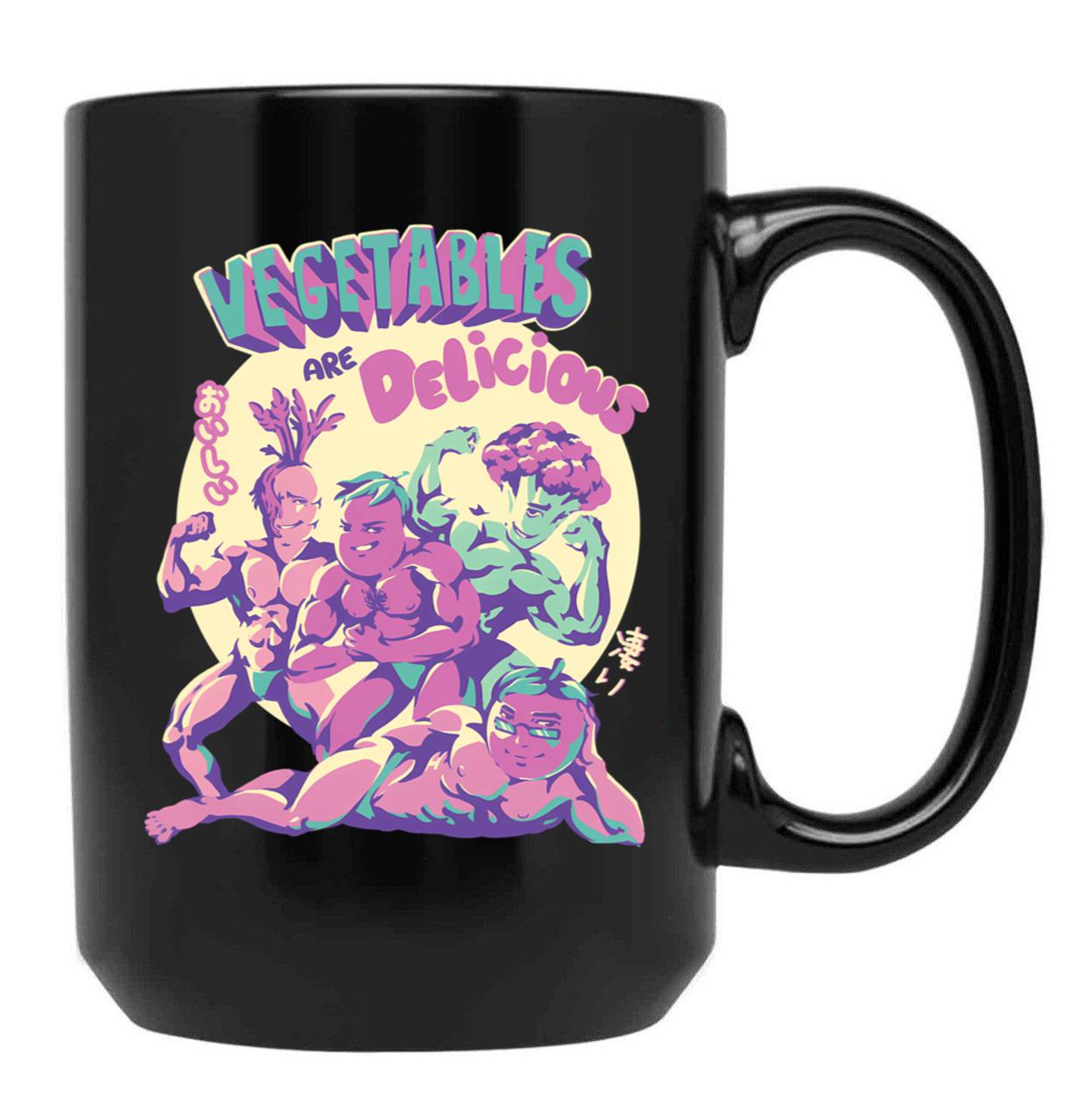 Vegetables Are Delicious Black Coffee Mug, Gift Coffee Mug