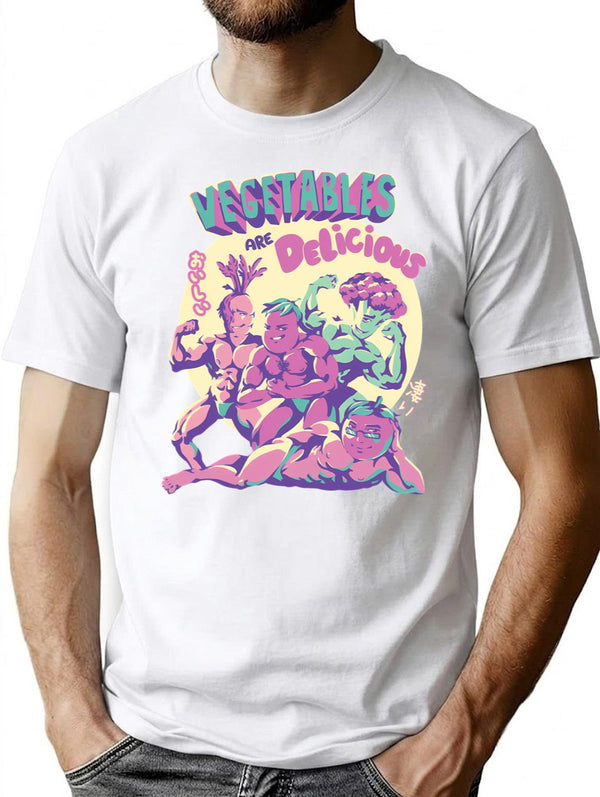 Vegetables Are Delicious Premium Heavyweight Cotton T-Shirt - White