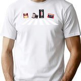 Vhs Cassette Tape Floppy Disc Retro Vintage T-Shirt for Men & Women, T-Shirts Graphic Tee - White
