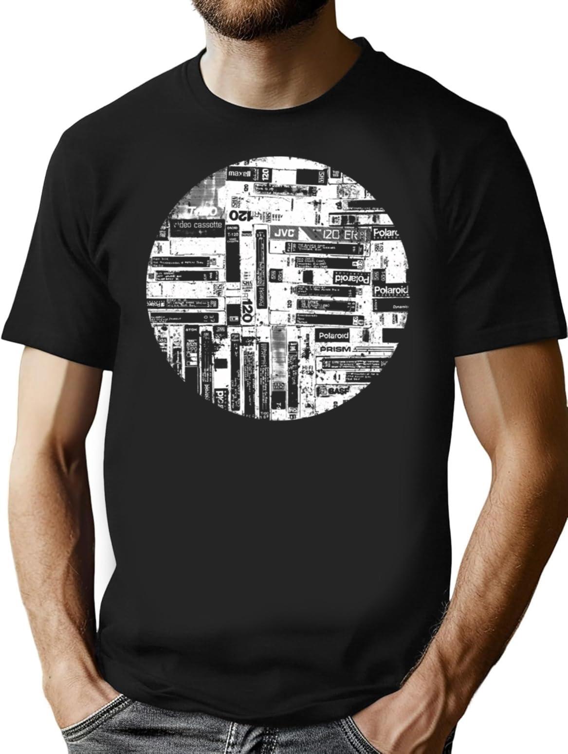 Vhs Drawing T-Shirt for Men & Women, T-Shirts Graphic Tee - Black