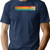 Vhs Vintage T-Shirt for Men & Women, T-Shirts Graphic Tee - Navy